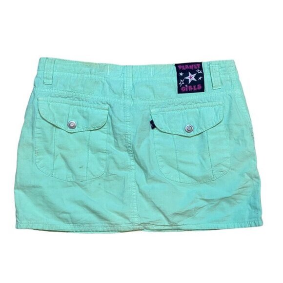 Y2K Planet Girls Mint‎ Green Mini Cargo Skirt Size 36 - Picture 4 of 8